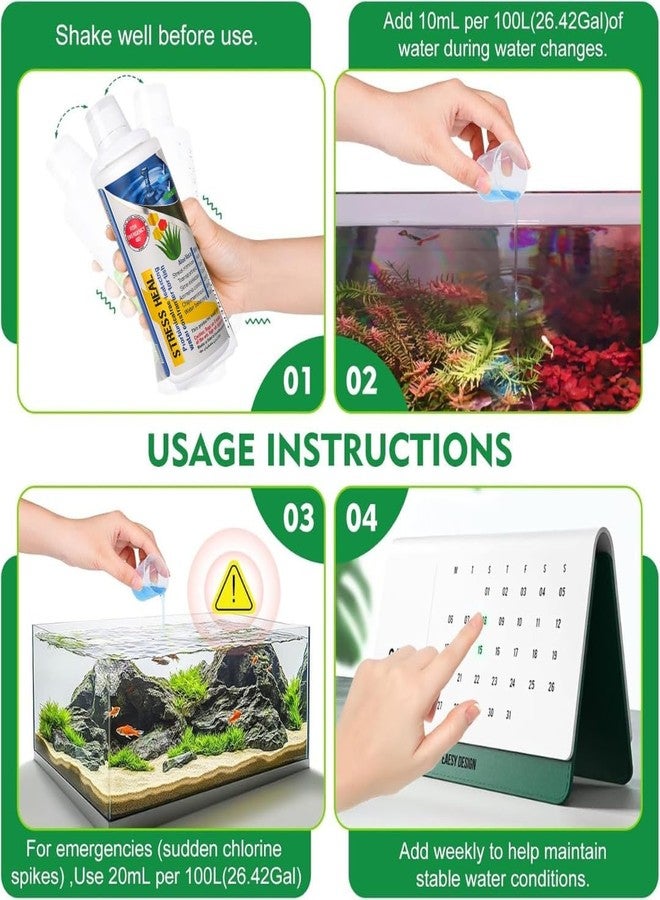 VAYINATO Aquatic Remedies Stress Heal 200ML Aquarium Water Conditioner to Remove Chlorine,Ammonia|with Aloe Vera to Enchance Water and Fish Colour|Use it After Evey Water Chge to Reduce The Mortality (200 ML) - Image 5